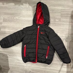 Nike toddler boy puffer zip up hooded jacket 2T